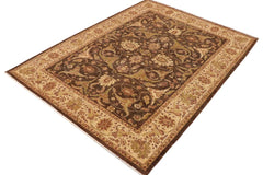 handmade Traditional Kafkaz Brown Beige Hand Knotted RECTANGLE 100% WOOL area rug 9 x 12