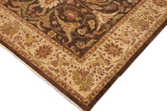 handmade Traditional Kafkaz Brown Beige Hand Knotted RECTANGLE 100% WOOL area rug 9 x 12
