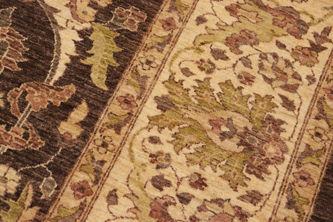 handmade Traditional Kafkaz Brown Beige Hand Knotted RECTANGLE 100% WOOL area rug 9x12