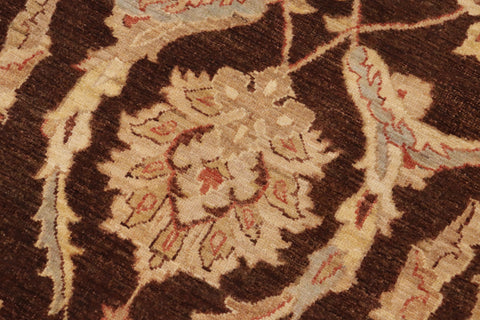 handmade Transitional Kafkaz Brown Beige Hand Knotted RECTANGLE 100% WOOL area rug 9' x 12'