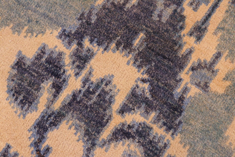 handmade Modern Modern Beige Blue Hand Knotted RECTANGLE 100% WOOL area rug 6' x 8'