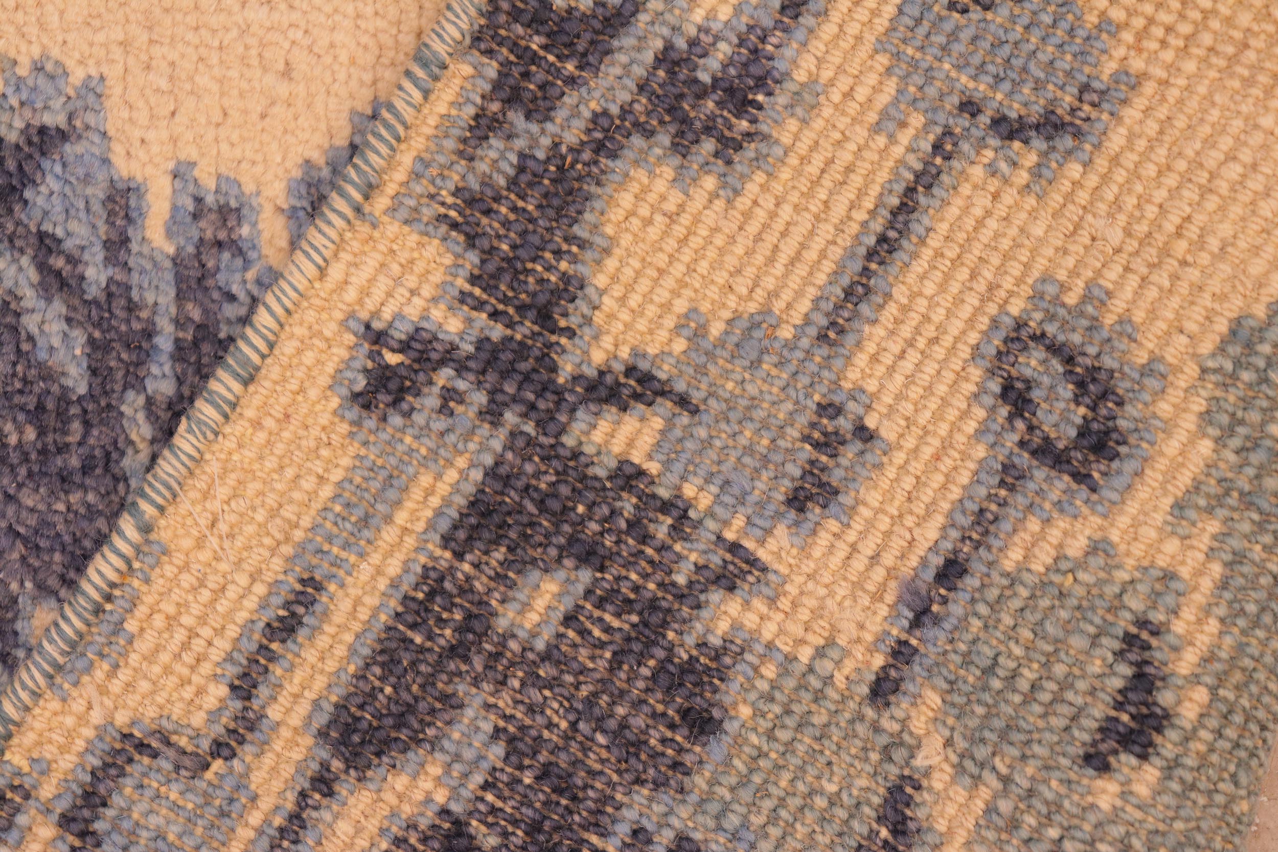handmade Modern Modern Beige Blue Hand Knotted RECTANGLE 100% WOOL area rug 6' x 8'