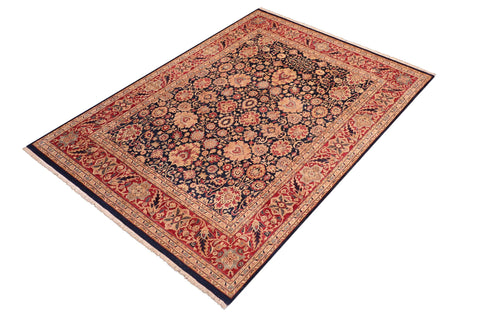 handmade Transitional Mehal Blue Red Hand Knotted RECTANGLE 100% WOOL area rug 8x10