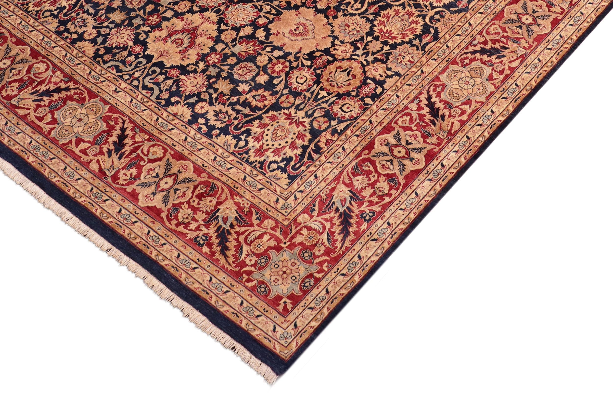 handmade Transitional Mehal Blue Red Hand Knotted RECTANGLE 100% WOOL area rug 8 x 10