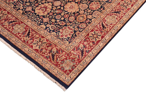 handmade Transitional Mehal Blue Red Hand Knotted RECTANGLE 100% WOOL area rug 8 x 10