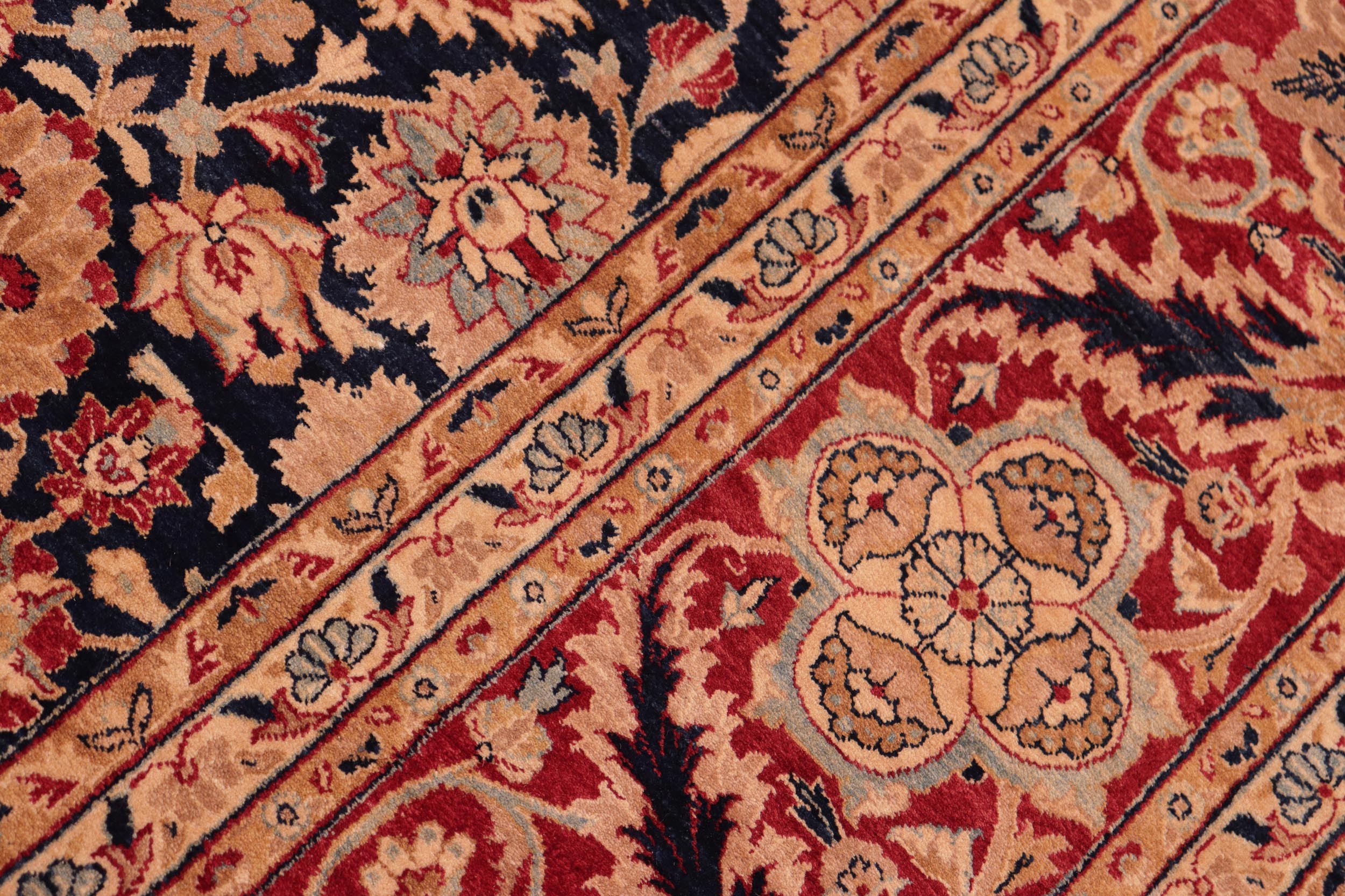 handmade Transitional Mehal Blue Red Hand Knotted RECTANGLE 100% WOOL area rug 8 x 10