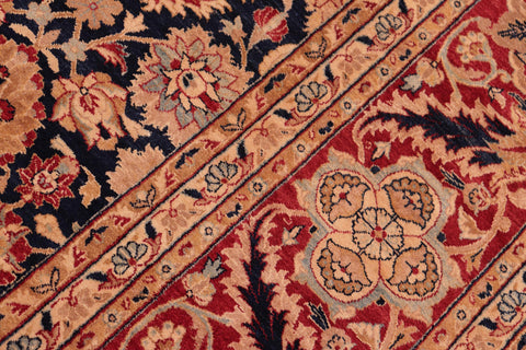 handmade Transitional Mehal Blue Red Hand Knotted RECTANGLE 100% WOOL area rug 8x10