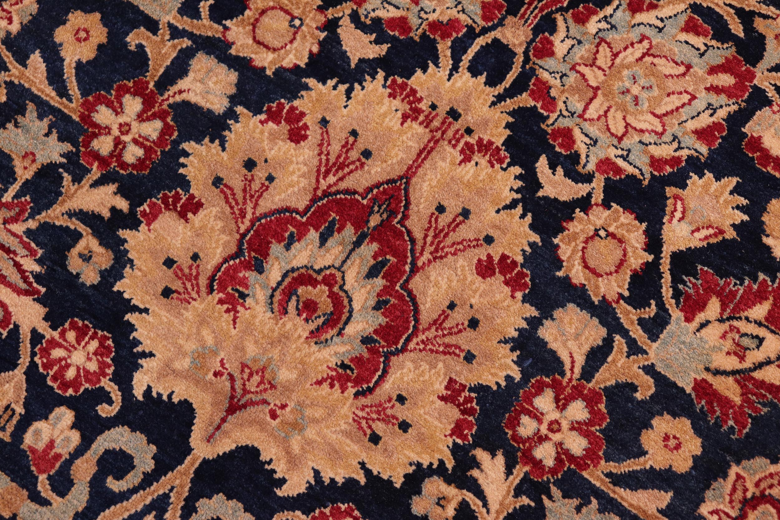 handmade Transitional Mehal Blue Red Hand Knotted RECTANGLE 100% WOOL area rug 8 x 10