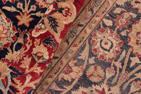 handmade Transitional Mehal Blue Red Hand Knotted RECTANGLE 100% WOOL area rug 8 x 10