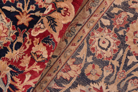 handmade Transitional Mehal Blue Red Hand Knotted RECTANGLE 100% WOOL area rug 8x10