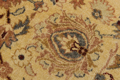 handmade Traditional Round Lahore Lt. Gold Gray Hand Knotted ROUND 100% WOOL area rug 10' x 10'