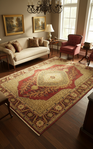 handmade Traditional Design Pink Rust Hand Knotted RECTANGLE 100% WOOL area rug 4' x 6'