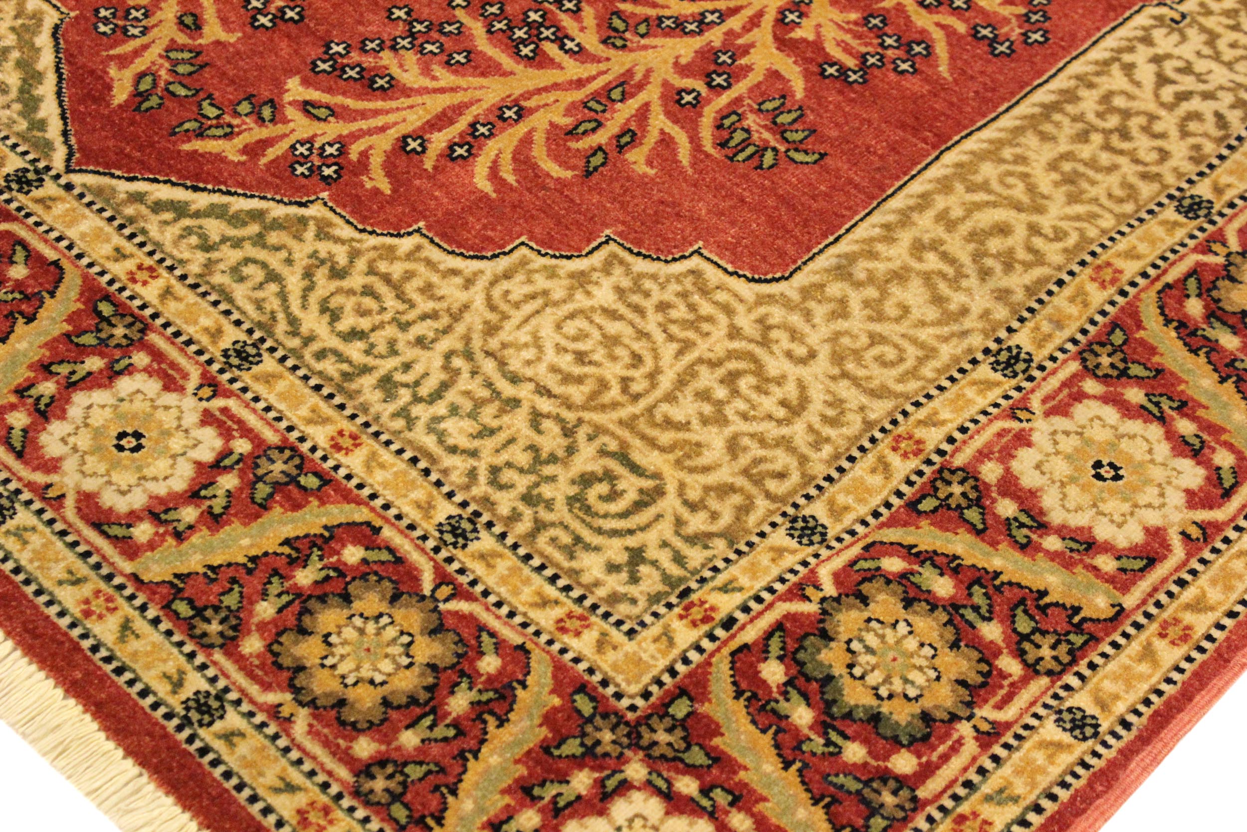 handmade Traditional Design Pink Rust Hand Knotted RECTANGLE 100% WOOL area rug 4' x 6'