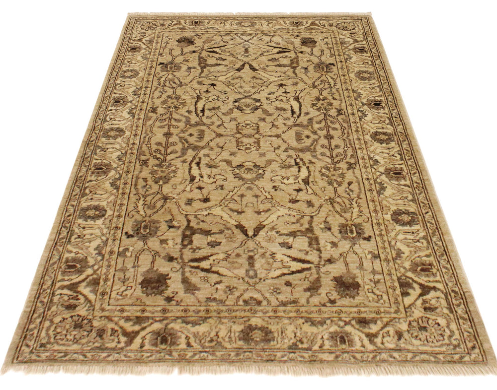 handmade Traditional Kafkaz Tan Beige Hand Knotted RECTANGLE 100% WOOL area rug 4x6