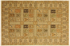 handmade Transitional Design Lt. Tan Lt. Gray Hand Knotted RECTANGLE 100% WOOL area rug 4' x 6'