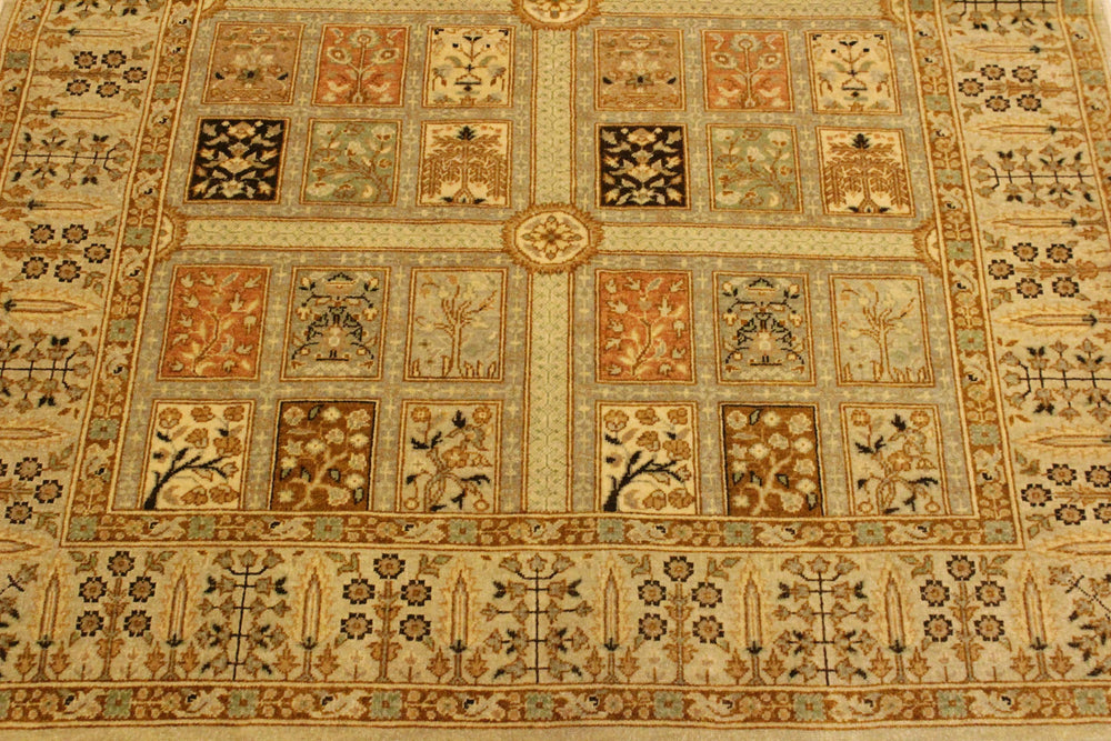 handmade Transitional Design Lt. Tan Lt. Gray Hand Knotted RECTANGLE 100% WOOL area rug 4' x 6'