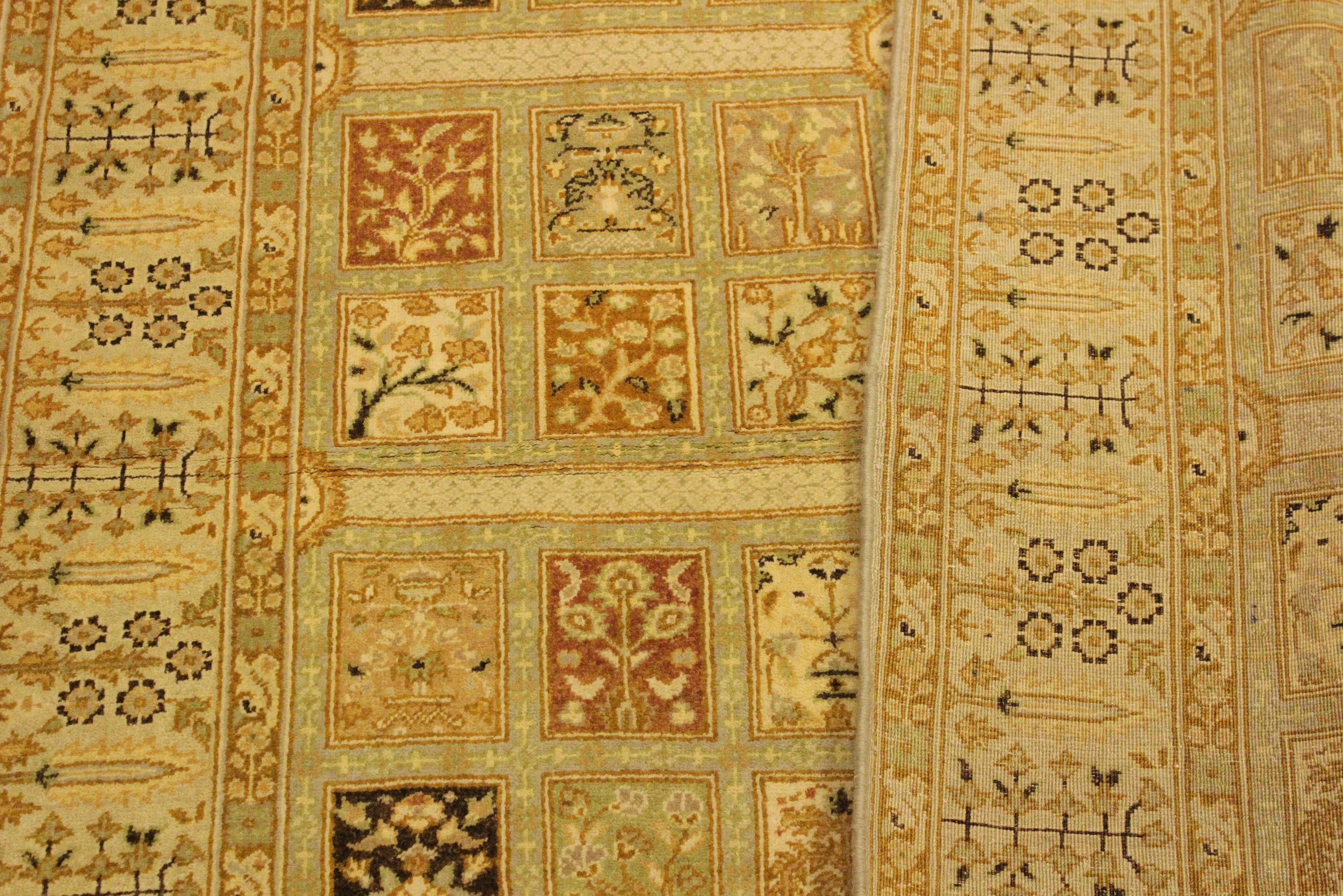 handmade Transitional Design Tan Gold Hand Knotted RECTANGLE 100% WOOL area rug 4' x 6'