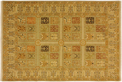 handmade Transitional Design Tan Gold Hand Knotted RECTANGLE 100% WOOL area rug 4' x 6'