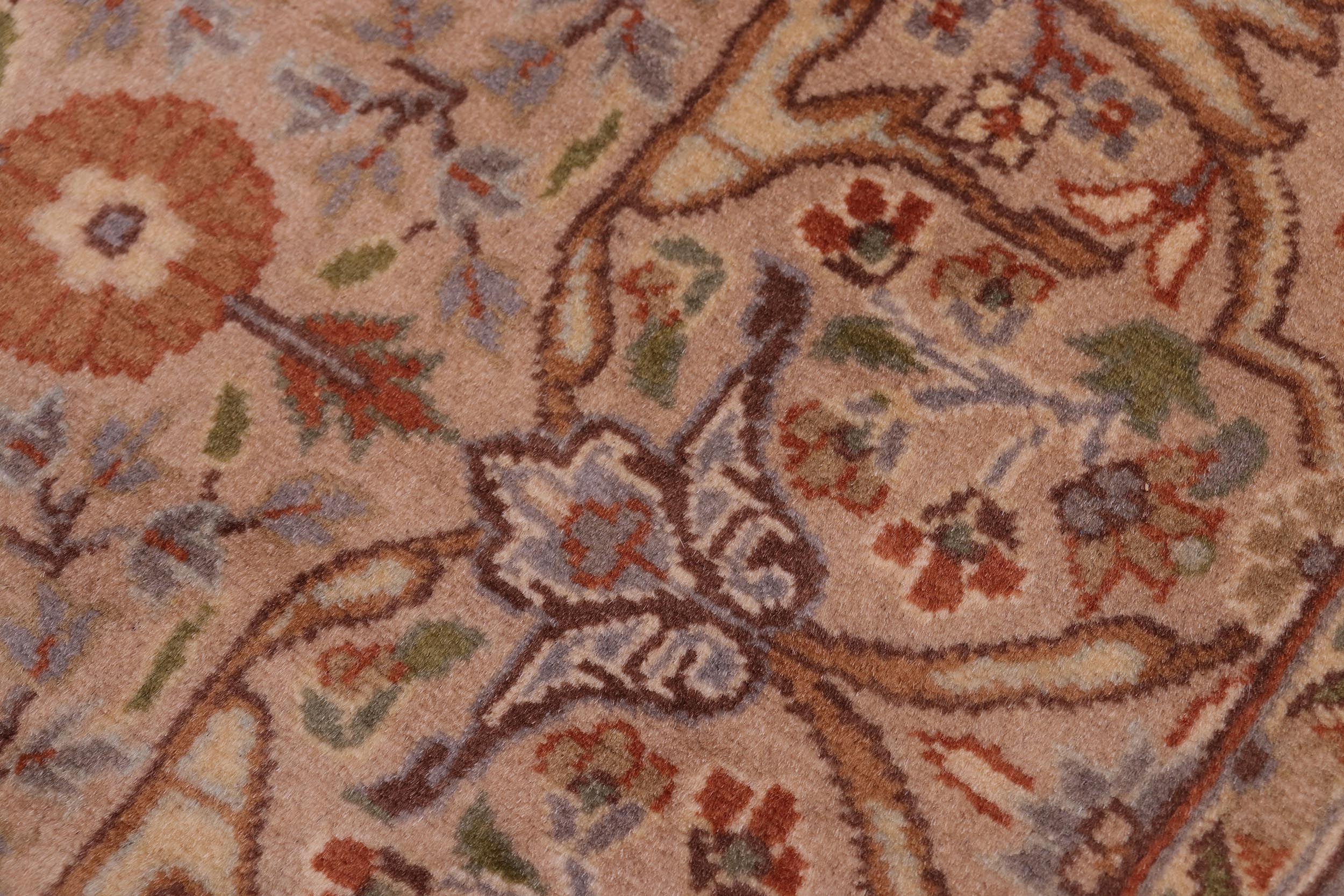 handmade Traditional Tabriz Tan Brown Hand Knotted RECTANGLE 100% WOOL area rug 4x7