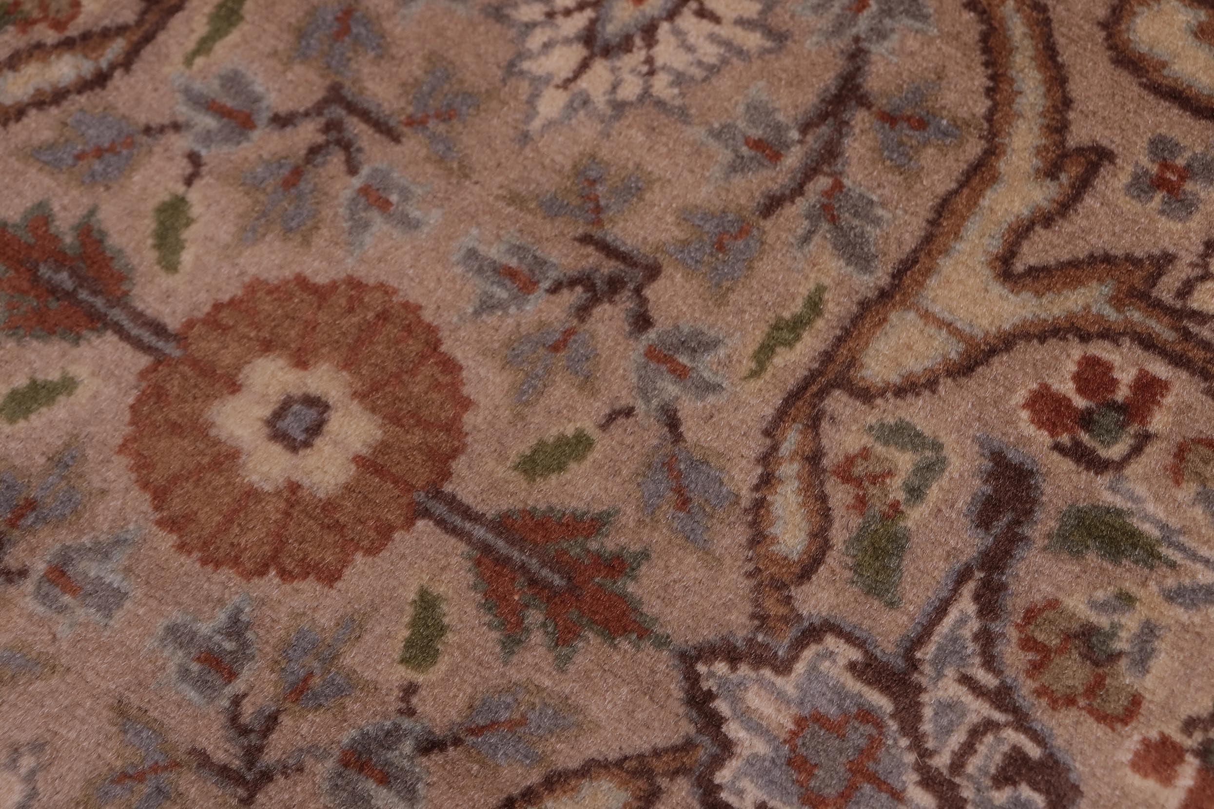 handmade Traditional Tabriz Tan Brown Hand Knotted RECTANGLE 100% WOOL area rug 4x7