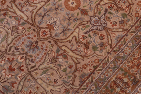 handmade Traditional Tabriz Tan Brown Hand Knotted RECTANGLE 100% WOOL area rug 4x7