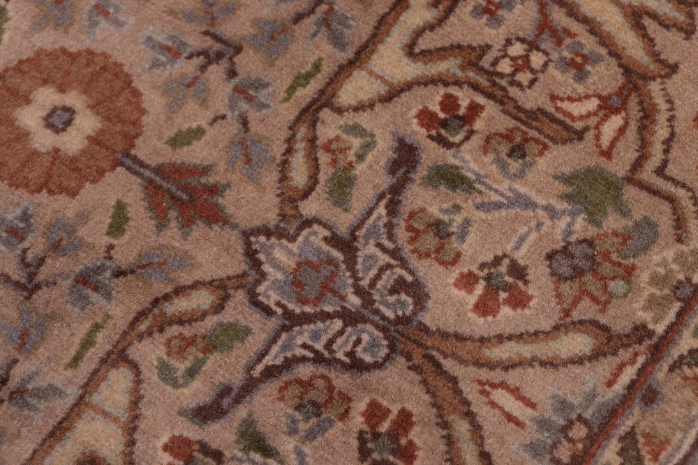 handmade Traditional Tabriz Tan Brown Hand Knotted RECTANGLE 100% WOOL area rug 4x7