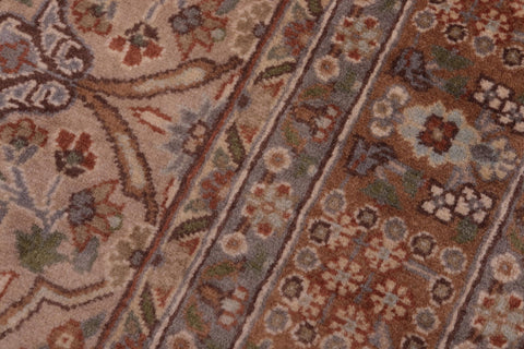 handmade Traditional Tabriz Tan Brown Hand Knotted RECTANGLE 100% WOOL area rug 4x7