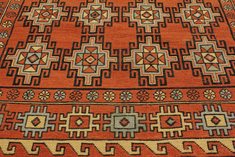 handmade Geometric Soumakh Orange Beige Hand-Woven RECTANGLE 100% WOOL area rug 3 x 5