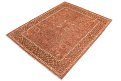 handmade Traditional Kafkaz Brown Green Hand Knotted RECTANGLE 100% WOOL area rug 8 x 11