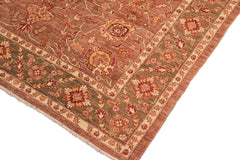 handmade Traditional Kafkaz Brown Green Hand Knotted RECTANGLE 100% WOOL area rug 8 x 11