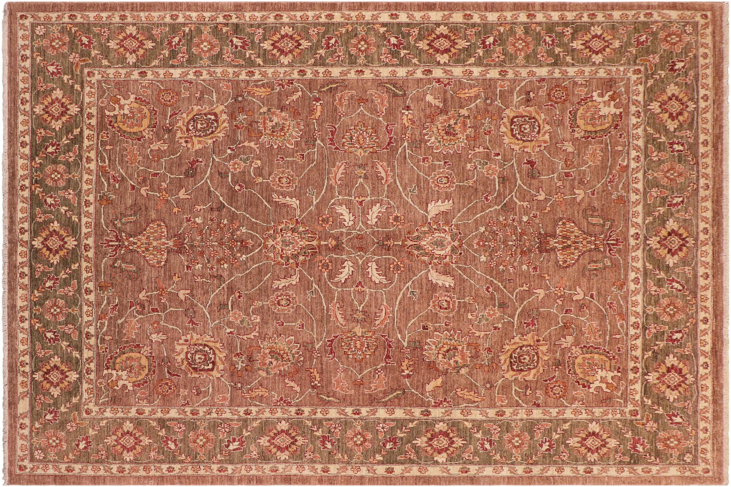 handmade Traditional Kafkaz Brown Green Hand Knotted RECTANGLE 100% WOOL area rug 8x11
