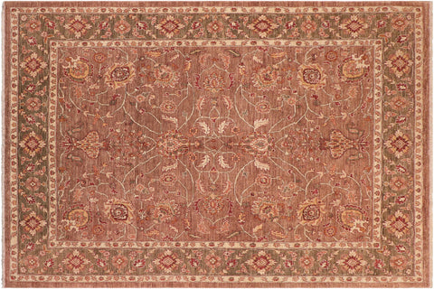 handmade Traditional Kafkaz Brown Green Hand Knotted RECTANGLE 100% WOOL area rug 8x11