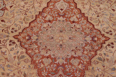 handmade Traditional  Brown Green Hand Knotted RECTANGLE 100% WOOL area rug 8' x 11'