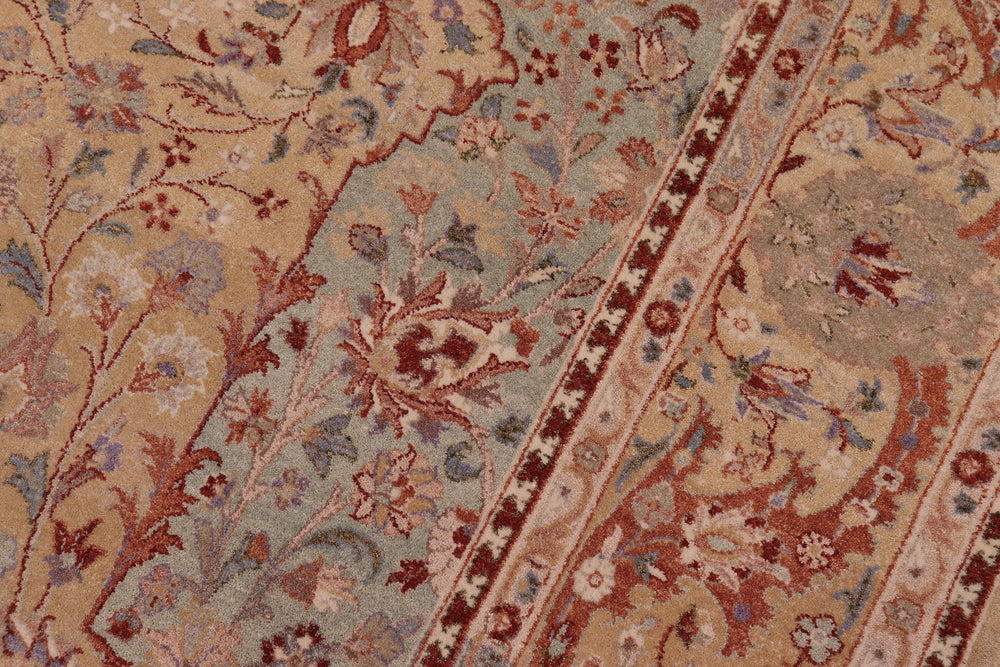 handmade Traditional  Brown Green Hand Knotted RECTANGLE 100% WOOL area rug 8' x 11'