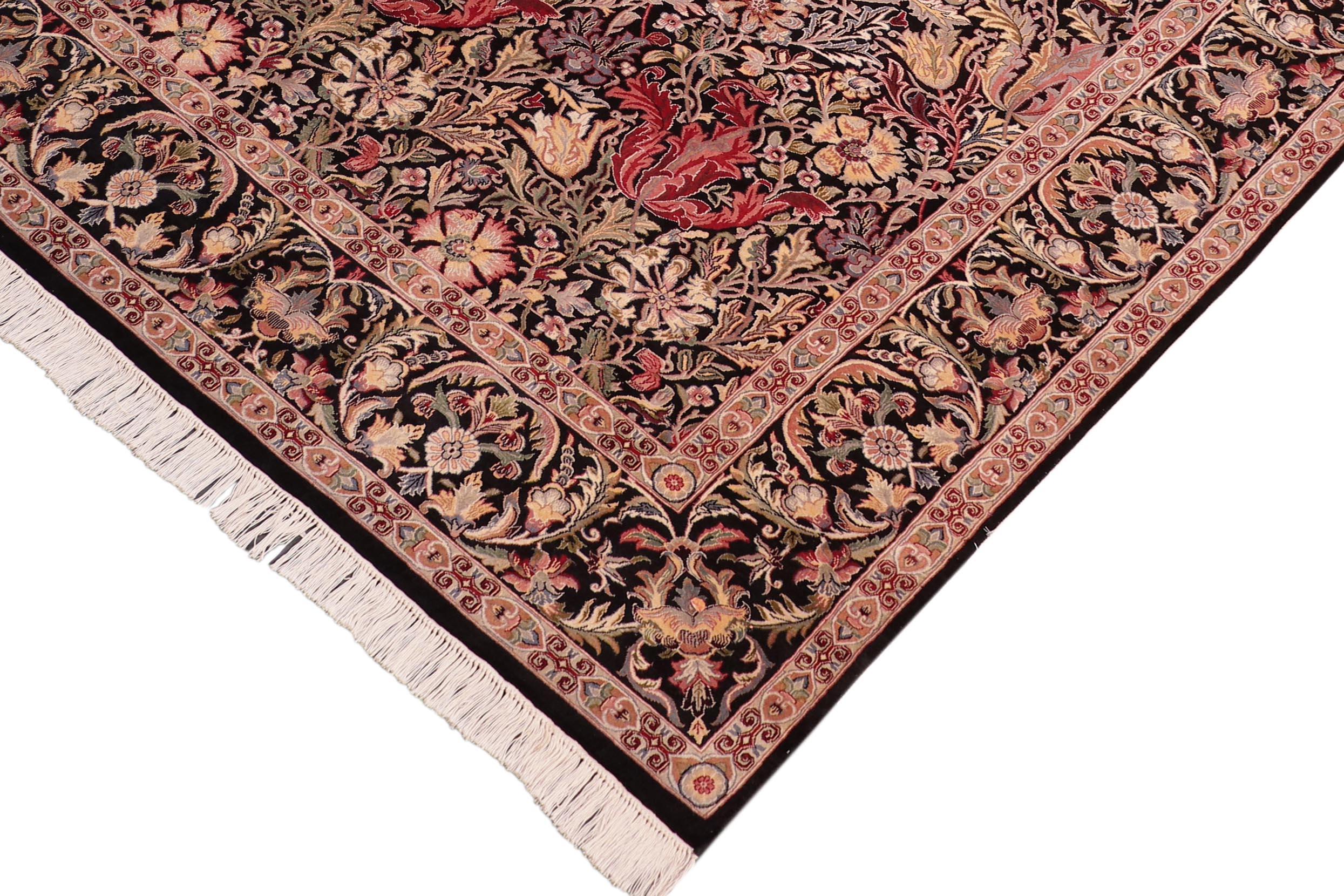 handmade Transitional Gulshan Black Red Hand Knotted RECTANGLE 100% WOOL area rug 8x10