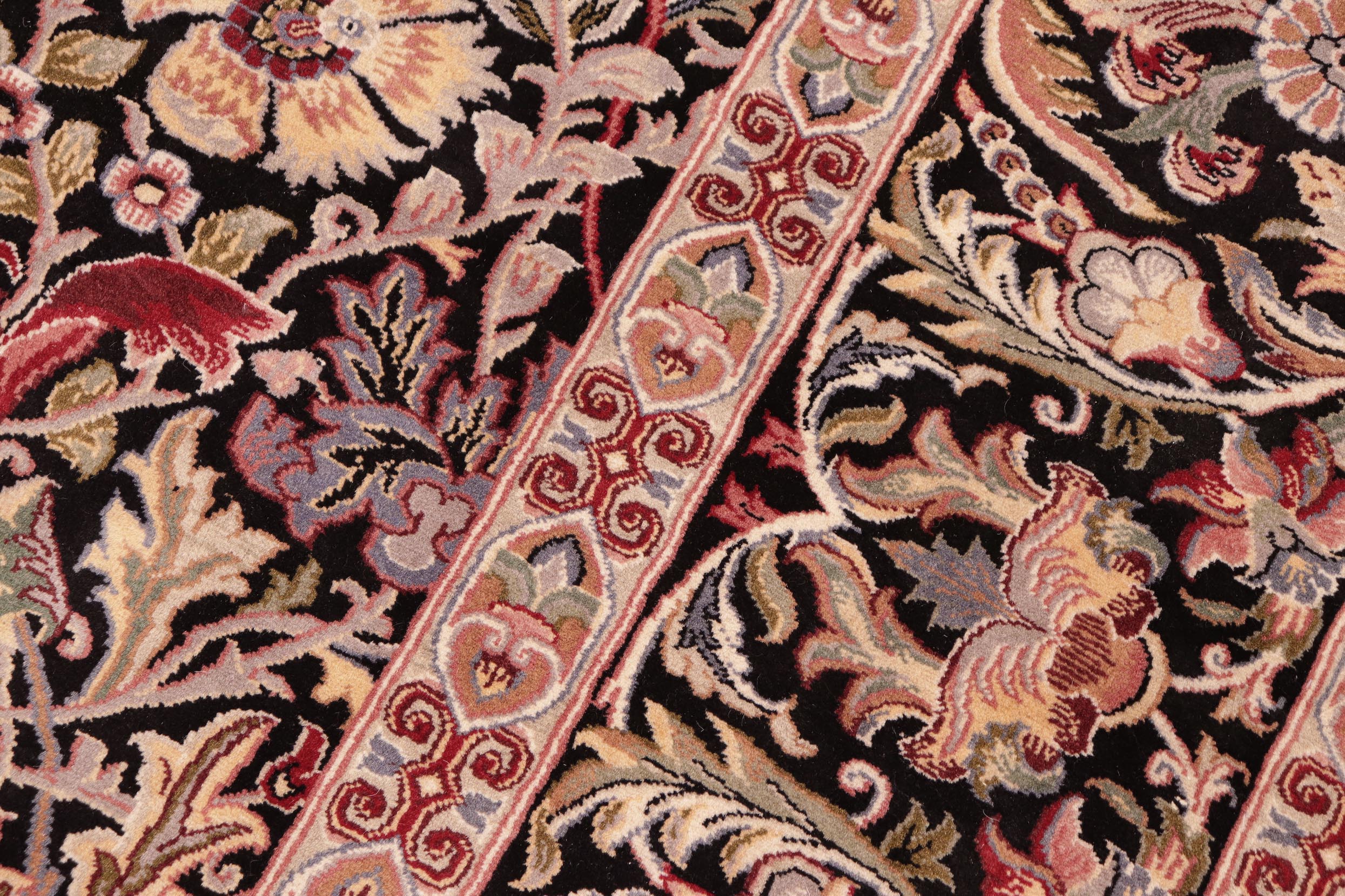 handmade Transitional Gulshan Black Red Hand Knotted RECTANGLE 100% WOOL area rug 8x10