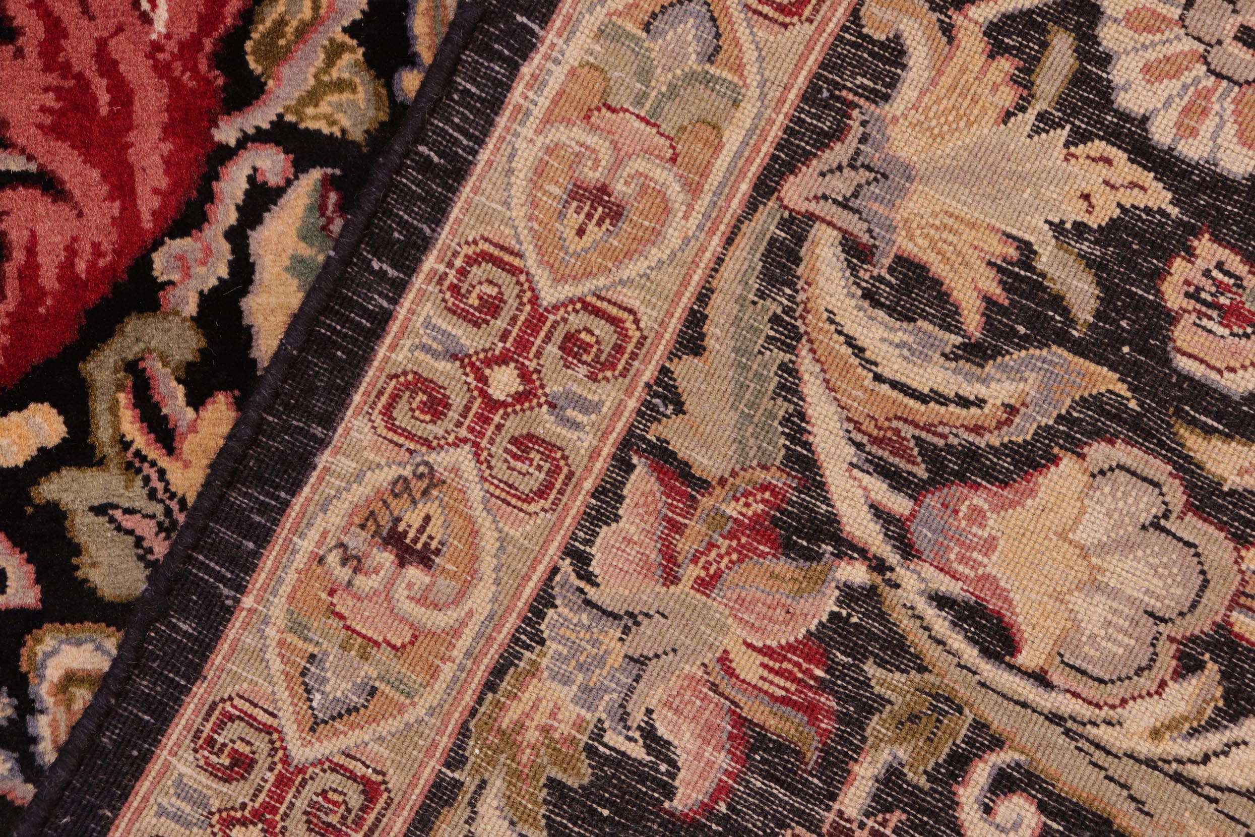 handmade Transitional Gulshan Black Red Hand Knotted RECTANGLE 100% WOOL area rug 8x10