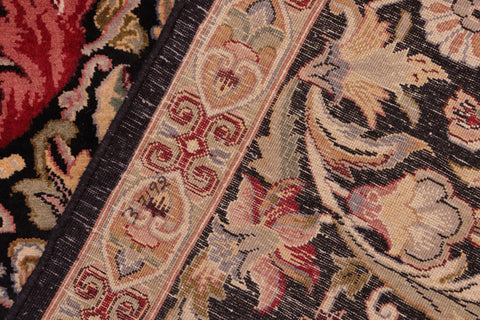 handmade Transitional Gulshan Black Red Hand Knotted RECTANGLE 100% WOOL area rug 8x10