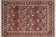 handmade Transitional Gulshan Black Red Hand Knotted RECTANGLE 100% WOOL area rug 8x10