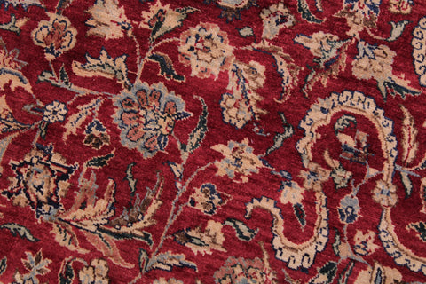 handmade Traditional Kashan Red Lt. Blue Hand Knotted RECTANGLE 100% WOOL area rug 9x12