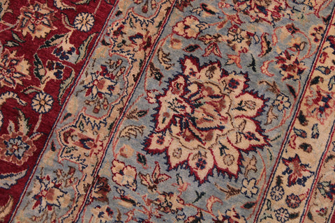 handmade Traditional Kashan Red Lt. Blue Hand Knotted RECTANGLE 100% WOOL area rug 9x12