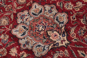 handmade Traditional Kashan Red Lt. Blue Hand Knotted RECTANGLE 100% WOOL area rug 9x12