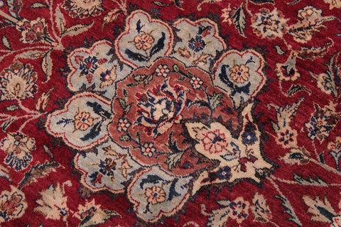 handmade Traditional Kashan Red Lt. Blue Hand Knotted RECTANGLE 100% WOOL area rug 9x12