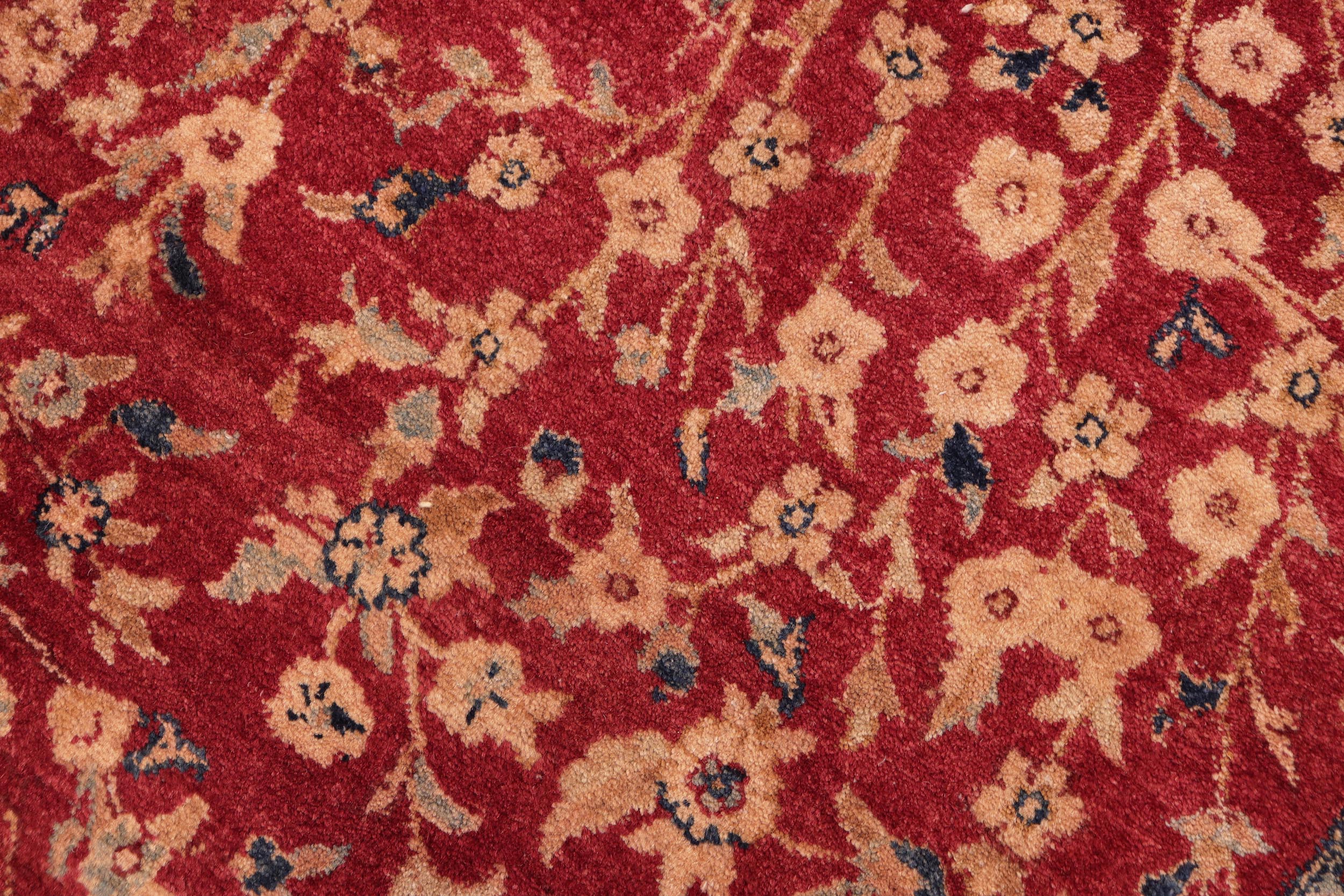 handmade Transitional Kashan Red Blue Hand Knotted RECTANGLE 100% WOOL area rug 8 x 10