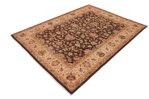 handmade Traditional Kafkaz Brown Ivory Hand Knotted RECTANGLE 100% WOOL area rug 10x13