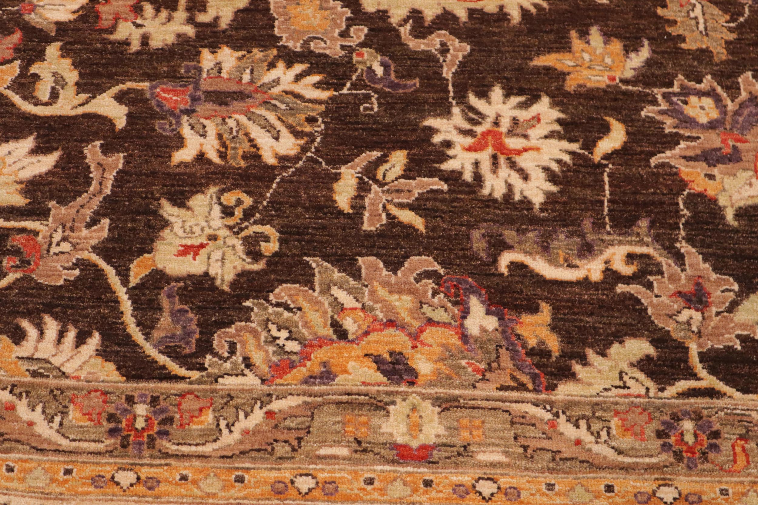 handmade Traditional Kafkaz Brown Ivory Hand Knotted RECTANGLE 100% WOOL area rug 10x13