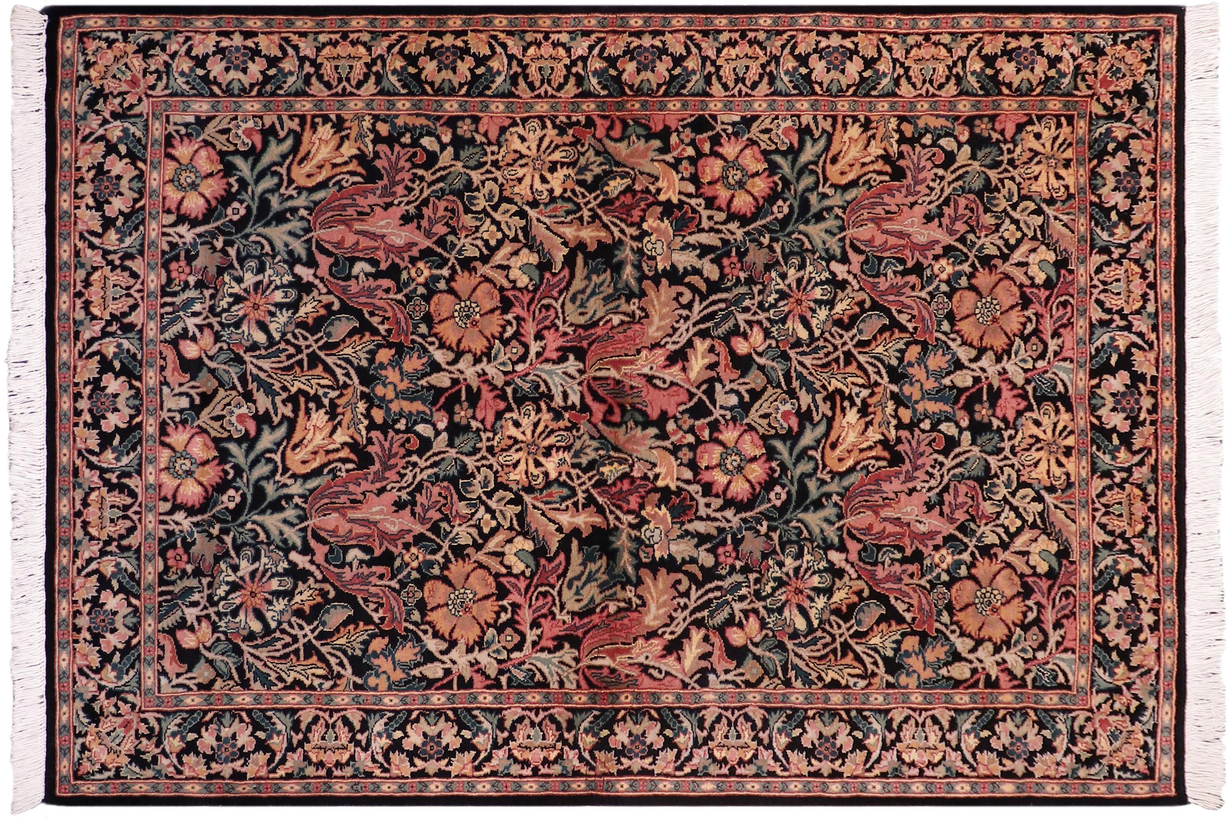 handmade Transitional Gulshanayub Black Black Hand Knotted RECTANGLE 100% WOOL area rug 5x7