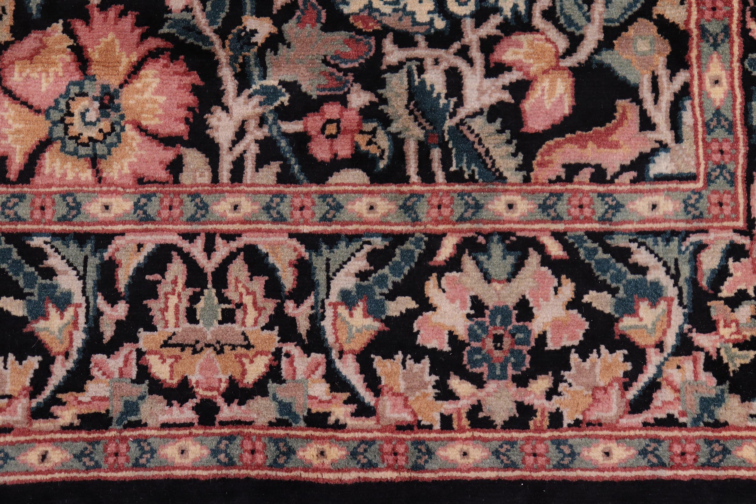 handmade Transitional Gulshanayub Black Black Hand Knotted RECTANGLE 100% WOOL area rug 5x7