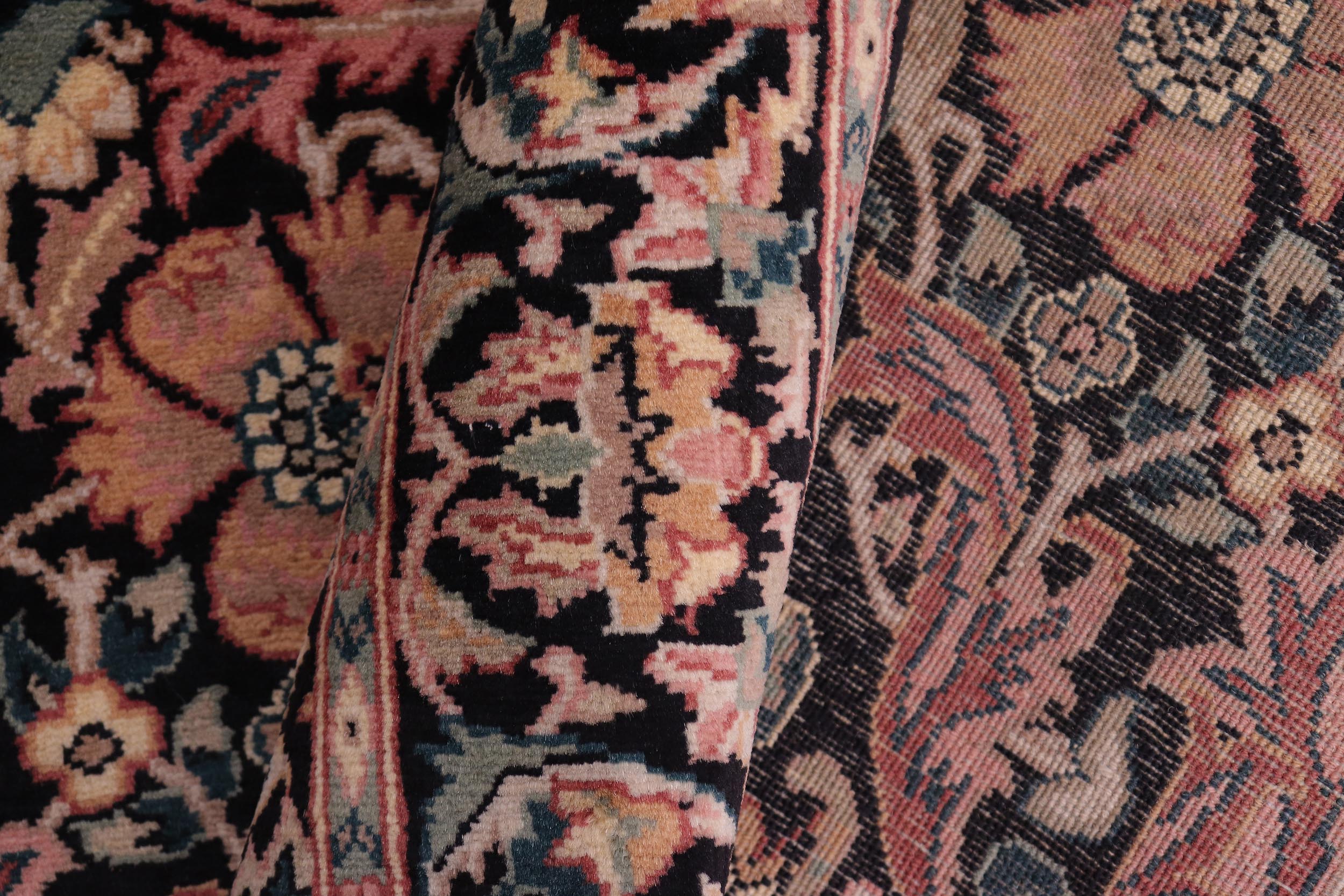 handmade Transitional Gulshanayub Black Black Hand Knotted RECTANGLE 100% WOOL area rug 5x7