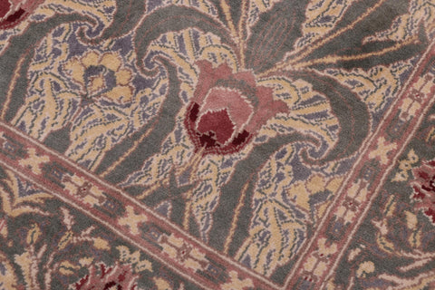 handmade Transitional Hamjolie Lt. Green Lt. Green Hand Knotted RECTANGLE 100% WOOL area rug 5x7